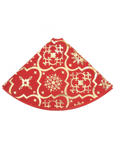 Gonna Albero Natale Raffinata con Calza Rosso Tessuto 150 cm