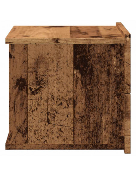 Comodini a Muro 2 pz Legno Antico 40x32x30 cm