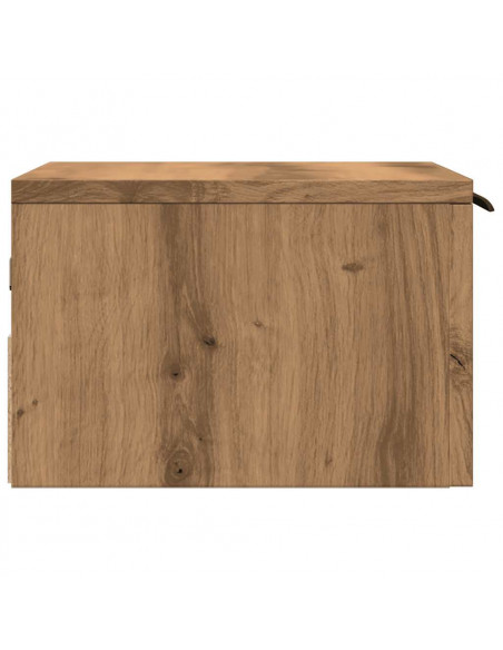 Comodino a Muro Rovere Artigianale 34x30x20 cm