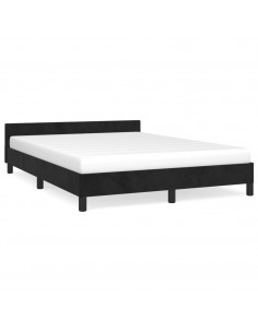 Giroletto con Testiera Nero 140x190 cm in Velluto 2