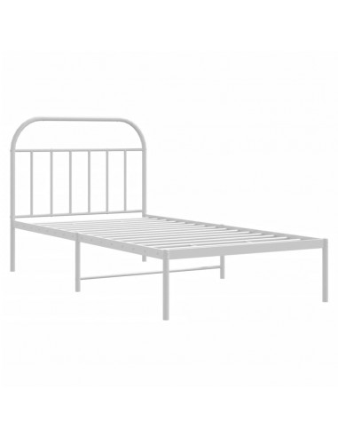 Giroletto con Testiera Metallo Bianco 100x190 cm