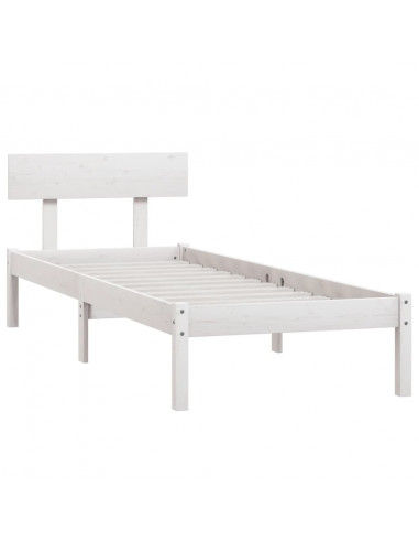 Giroletto Bianco in Legno Massello di Pino 90x190 cm Single