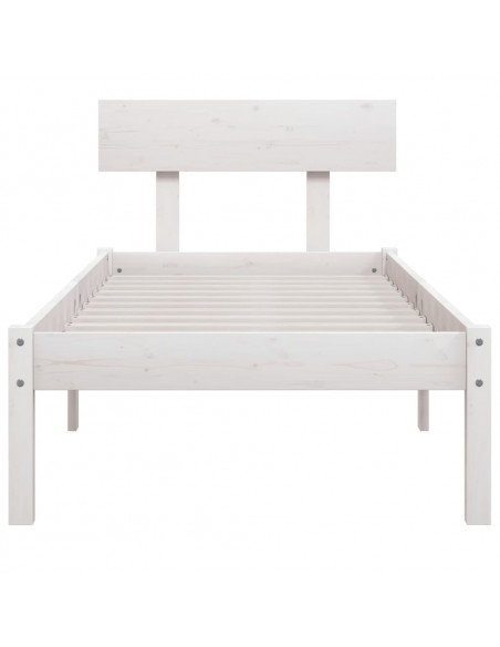 Giroletto Bianco in Legno Massello di Pino 90x190 cm Single