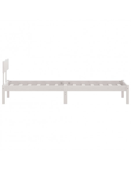 Giroletto Bianco in Legno Massello di Pino 90x190 cm Single