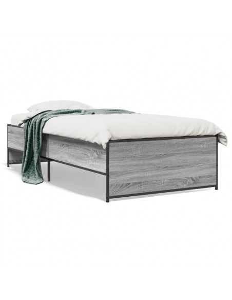 Giroletto Grigio Sonoma 75x190cm in Legno Multistrato e Metallo
