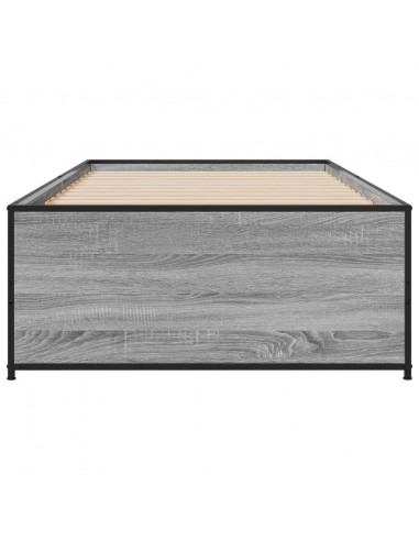 Giroletto Grigio Sonoma 75x190cm in Legno Multistrato e Metallo