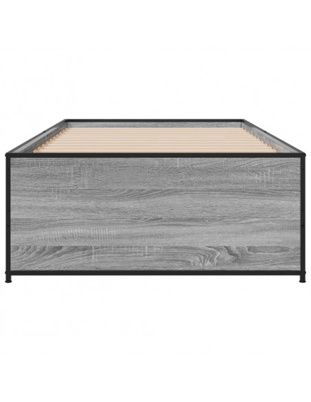 Giroletto Grigio Sonoma 75x190cm in Legno Multistrato e Metallo
