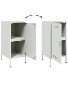 Credenze 2pz Bianche 36x39x79 cm in Acciaio Laminato a Freddo