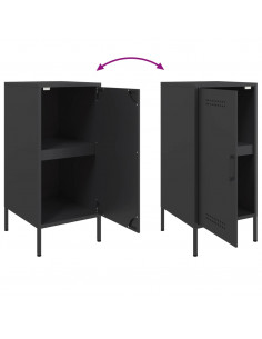 Credenze 2pz Nere 36x39x79 cm in Acciaio Laminato a Freddo