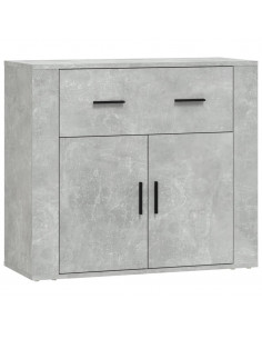 Credenze 3 pz Grigio Cemento in Legno Multistrato