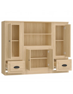 Credenze 3 pz Rovere Sonoma in Legno Multistrato