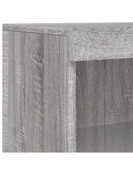 Credenze con Luci LED 3 pz Grigio Sonoma in Legno Multistrato