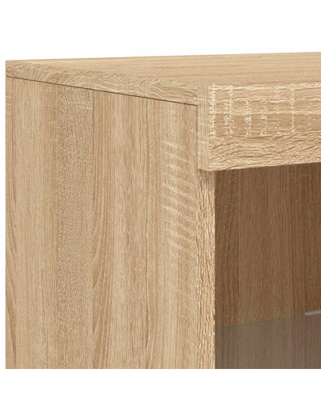 Credenze con Luci LED 3 pz Rovere Sonoma in Legno Multistrato