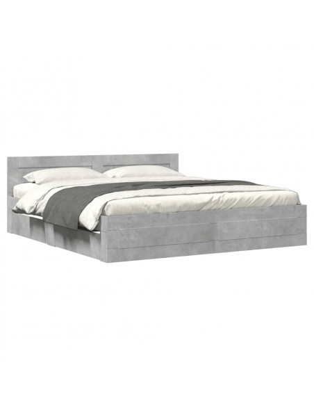 Giroletto Testiera Grigio Cemento 200x200 cm Legno Multistrato