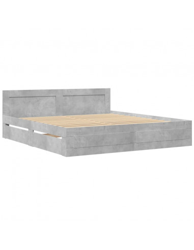 Giroletto Testiera Grigio Cemento 200x200 cm Legno Multistrato
