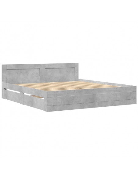 Giroletto Testiera Grigio Cemento 200x200 cm Legno Multistrato