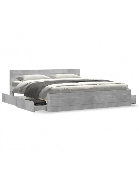 Giroletto Testiera Grigio Cemento 200x200 cm Legno Multistrato