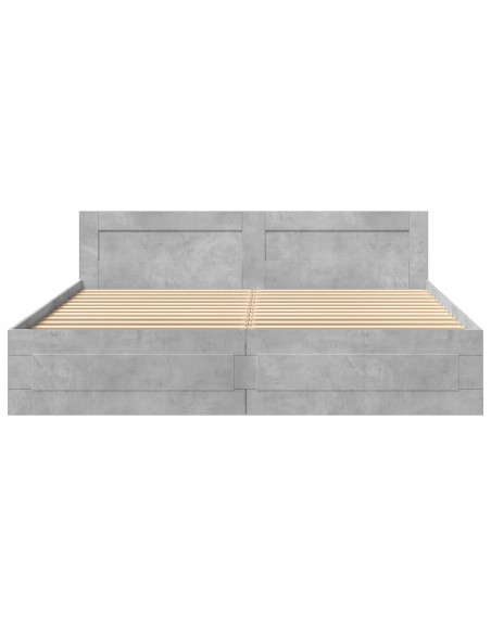 Giroletto Testiera Grigio Cemento 200x200 cm Legno Multistrato