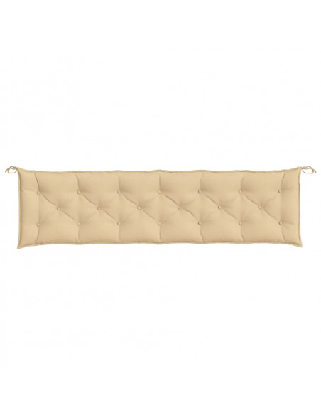 Cuscini Panca Giardino 2pz Beige Mélange 200x50x7 cm Tessuto