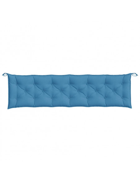Cuscini Panca Giardino 2pz Blu Mélange 200x50x7 cm Tessuto