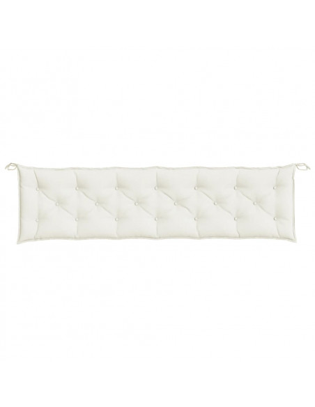 Cuscini Panca Giardino 2pz Crema Mélange 200x50x7 cm Tessuto