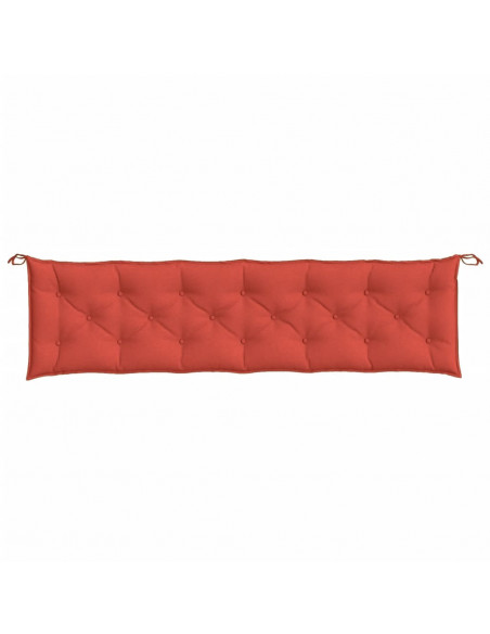 Cuscini Panca Giardino 2pz Rosso Mélange 200x50x7 cm Tessuto