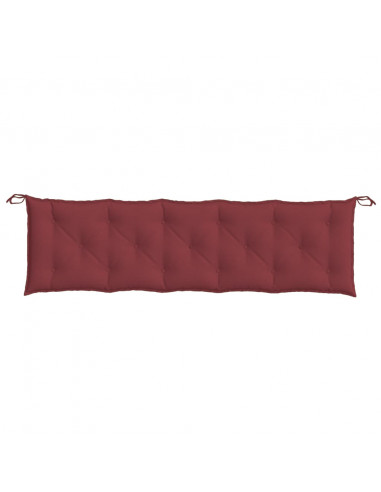 Cuscini Panca Giardino 2pz Rosso Vino Mélange 180x50x7 cm
