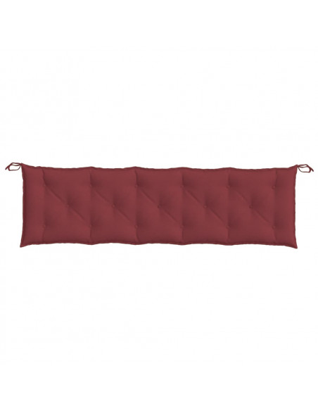 Cuscini Panca Giardino 2pz Rosso Vino Mélange 180x50x7 cm
