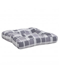 Cuscini per Pallet 2 pz Grigi a Quadri in Tessuto