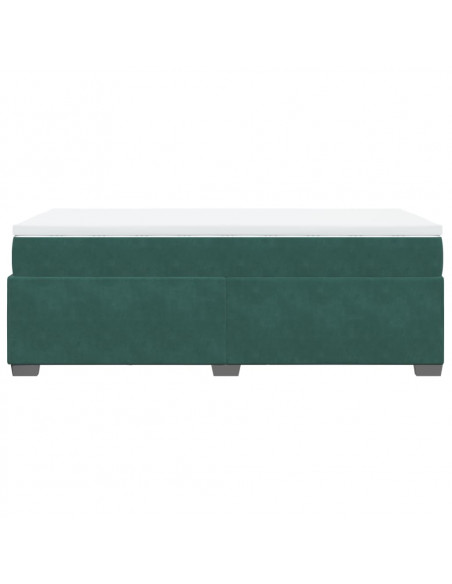 Giroletto a Molle con Materasso Verde Scuro 100x200 cm Velluto