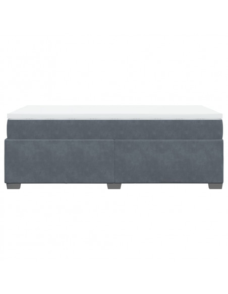 Giroletto a Molle con Materasso Grigio Scuro 100x200 cm Velluto