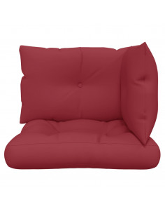 Cuscini per Pallet 3 pz Rosso Vino in Tessuto