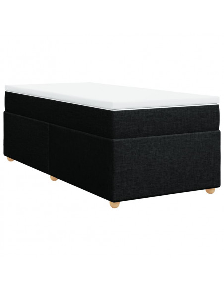 Giroletto a Molle con Materasso Nero 100x200 cm in Tessuto
