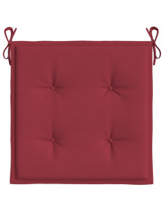 Cuscini per Sedia 2 pz Rosso Vino 50x50x3 cm in Tessuto Oxford