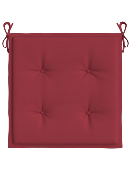 Cuscini per Sedia 2 pz Rosso Vino 50x50x3 cm in Tessuto Oxford
