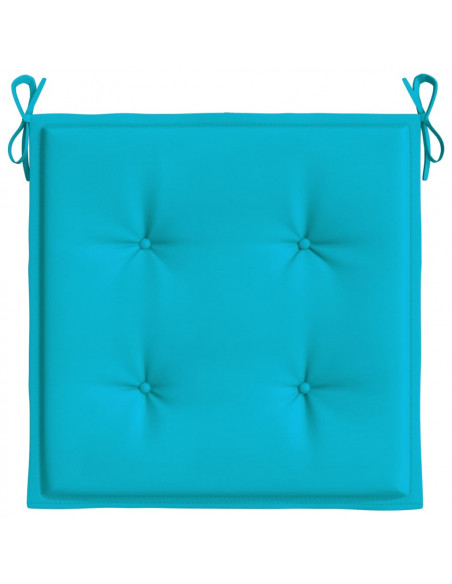 Cuscini per Sedia 2 pz Turchese 50x50x3 cm in Tessuto