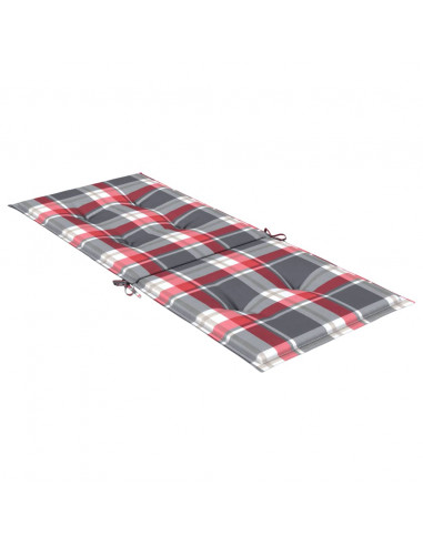 Cuscini per Sedie 6 pz Rossi a Quadri 120x50x3 cm in Tessuto