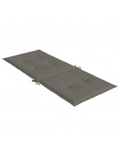 Cuscini Sedia Schiena Alta 2 Grigio Mélange 120x50x4 Tessuto