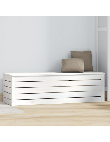 Contenitore Portaoggetti Bianco 109x36,5x33cm Massello di Pino