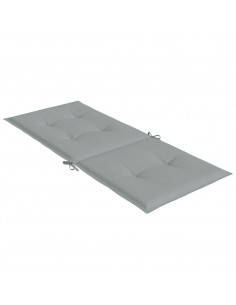 Cuscini Sedia Schiena Alta 2 Grigio Mélange 120x50x4 Tessuto