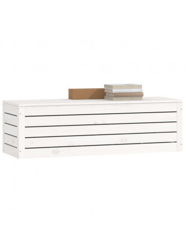 Contenitore Portaoggetti Bianco 109x36,5x33cm Massello di Pino
