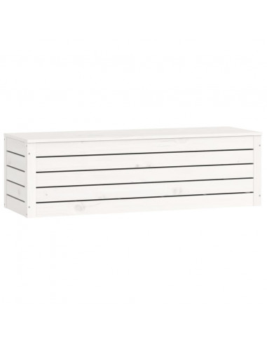 Contenitore Portaoggetti Bianco 109x36,5x33cm Massello di Pino
