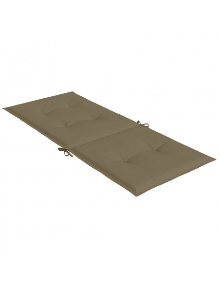 Cuscini Sedia Schiena Alta 2 Tortora Mélange 120x50x4 Tessuto