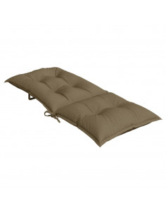 Cuscini Sedia Schiena Alta 4 Tortora Mélange 120x50x7 Tessuto