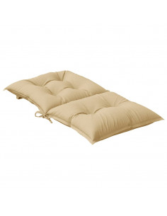 Cuscini Sedia Schiena Bassa 2 pz Beige Mélange 100x50x7 Tessuto