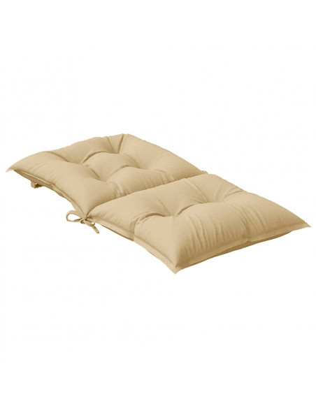 Cuscini Sedia Schiena Bassa 2 pz Beige Mélange 100x50x7 Tessuto