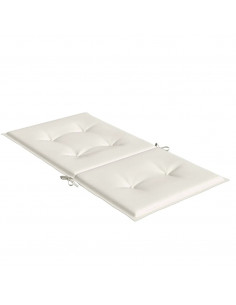 Cuscini Sedia Schiena Bassa 2 pz Crema Mélange 100x50x4 Tessuto