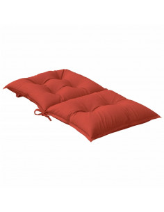 Cuscini Sedia Schiena Bassa 2 pz Rosso Mélange 100x50x7 Tessuto