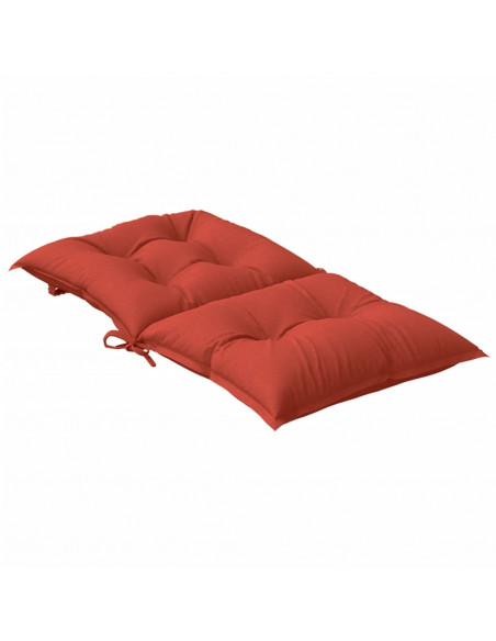 Cuscini Sedia Schiena Bassa 2 pz Rosso Mélange 100x50x7 Tessuto