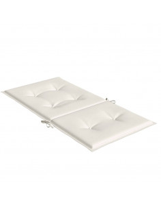 Cuscini Sedia Schiena Bassa 6 pz Crema Mélange 100x50x4 Tessuto